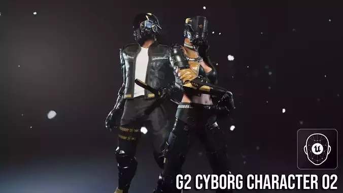 G2 Cyborg 02 Low-poly 3D model