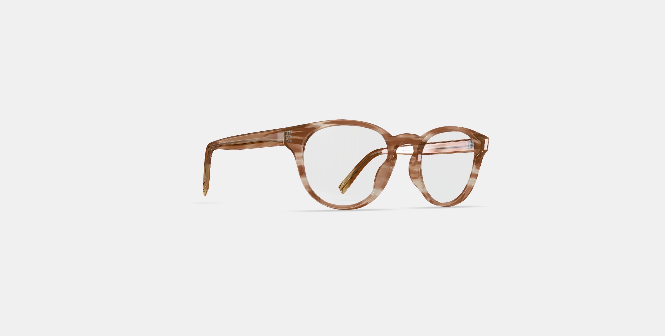 Percey Low Bridge Fit Eyeglasses in Chestnut Crystal 3D model_3