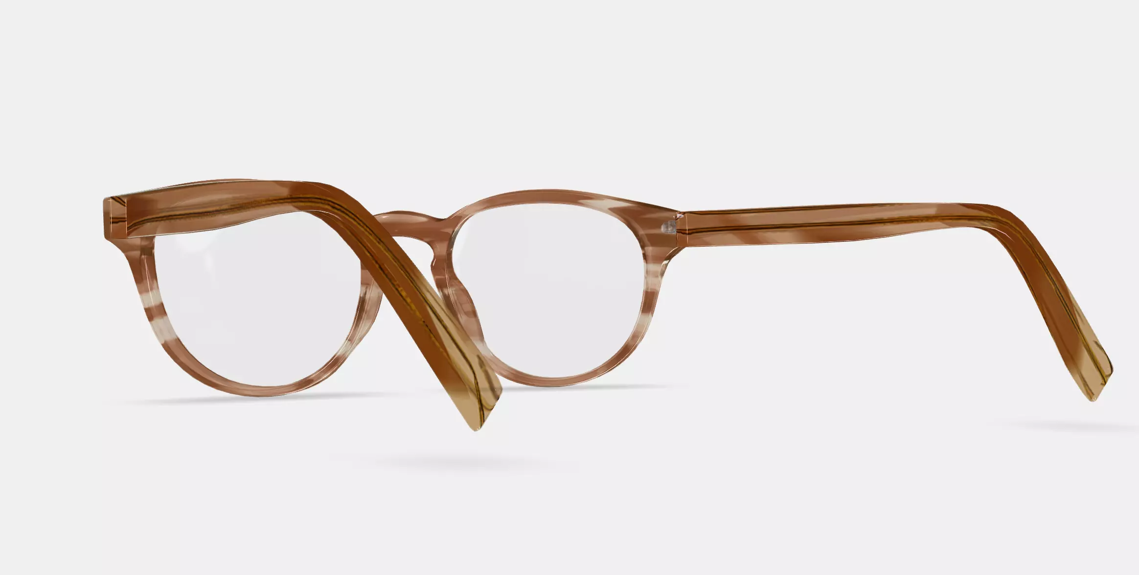 Percey Low Bridge Fit Eyeglasses in Chestnut Crystal 3D model_0