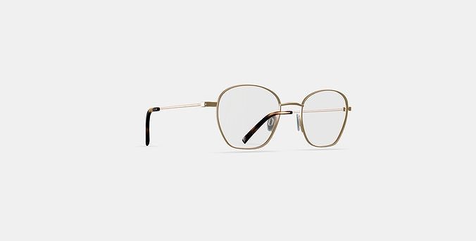 Robbie Eyeglasses in Polished Gold 3D model