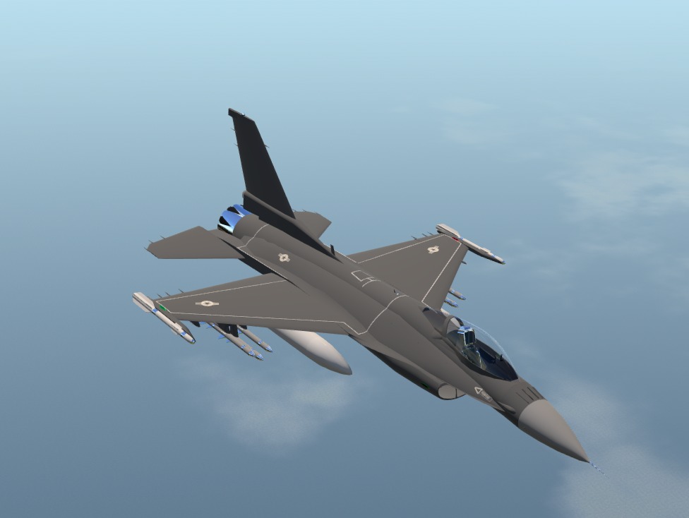 High-Quality F-16 Fighting Falcon 3D Model - OBJ Format Low-poly 3D model_1