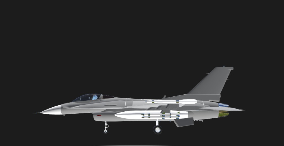 High-Quality F-16 Fighting Falcon 3D Model - OBJ Format Low-poly 3D model_4