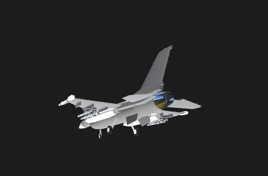 High-Quality F-16 Fighting Falcon 3D Model - OBJ Format Low-poly 3D model_3