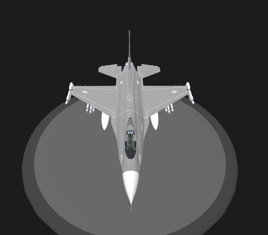 High-Quality F-16 Fighting Falcon 3D Model - OBJ Format Low-poly 3D model_2