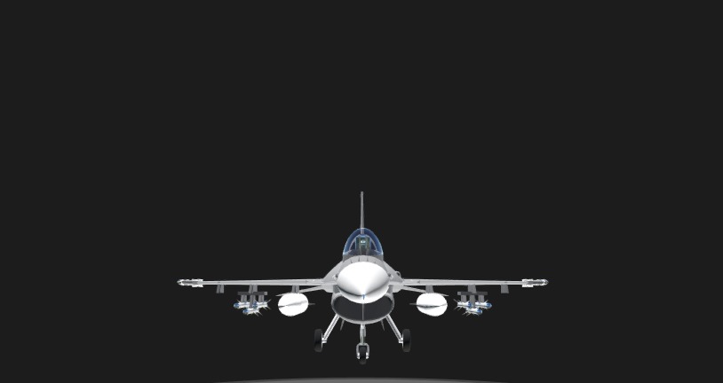 High-Quality F-16 Fighting Falcon 3D Model - OBJ Format Low-poly 3D model_5