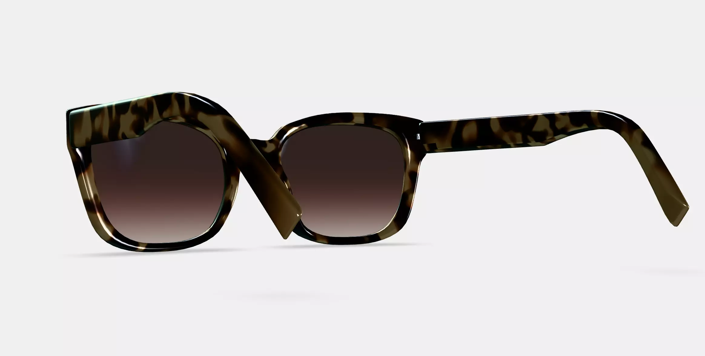 Aubrey Sunglasses in Marzipan Tortoise 3D model_0