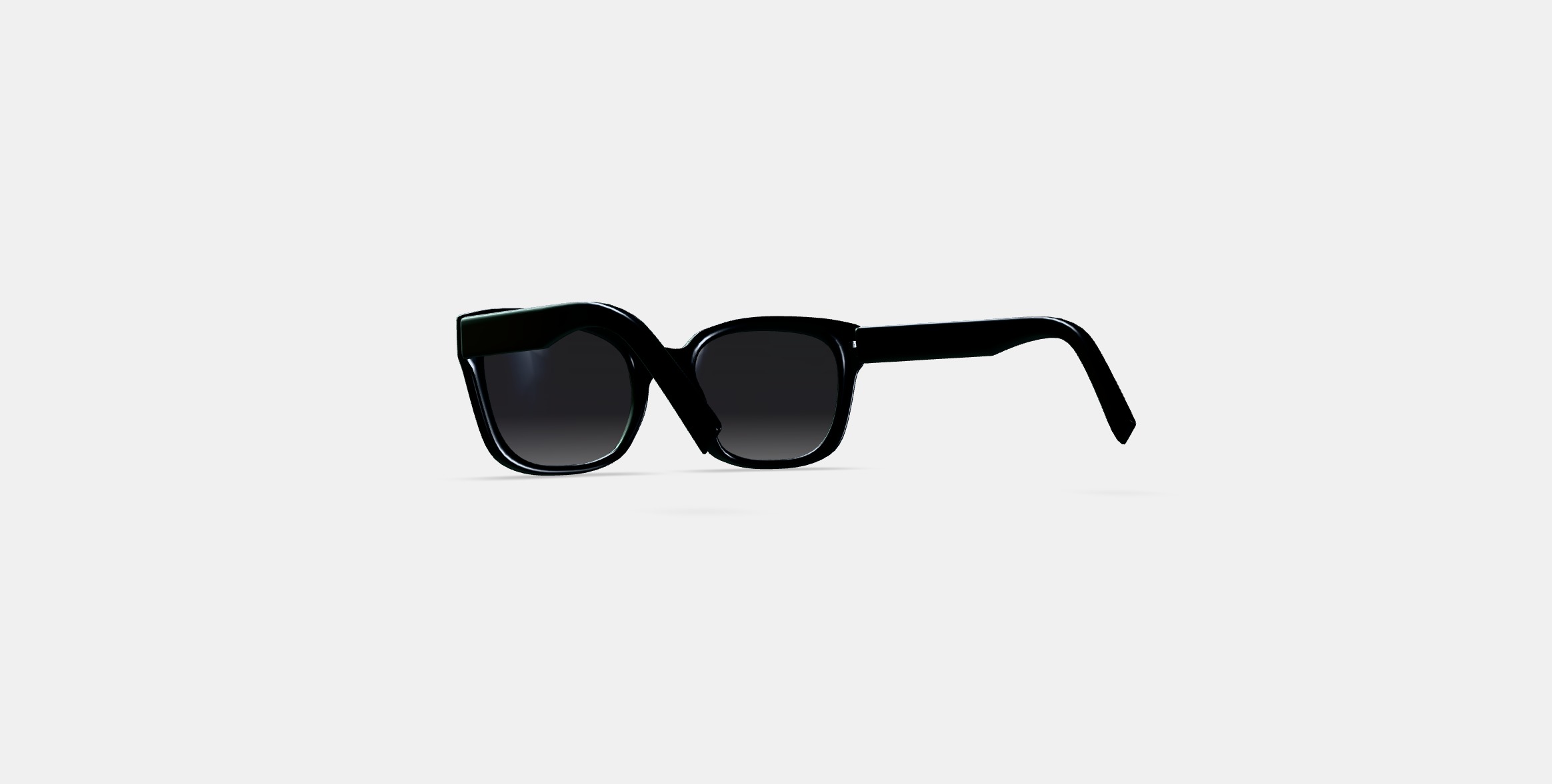 Aubrey Sunglasses in Jet Black 3D model_16