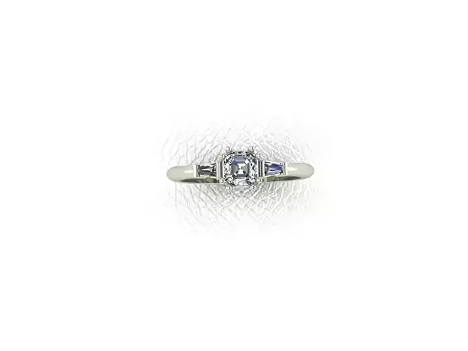 4x4 emerald cut stone ring