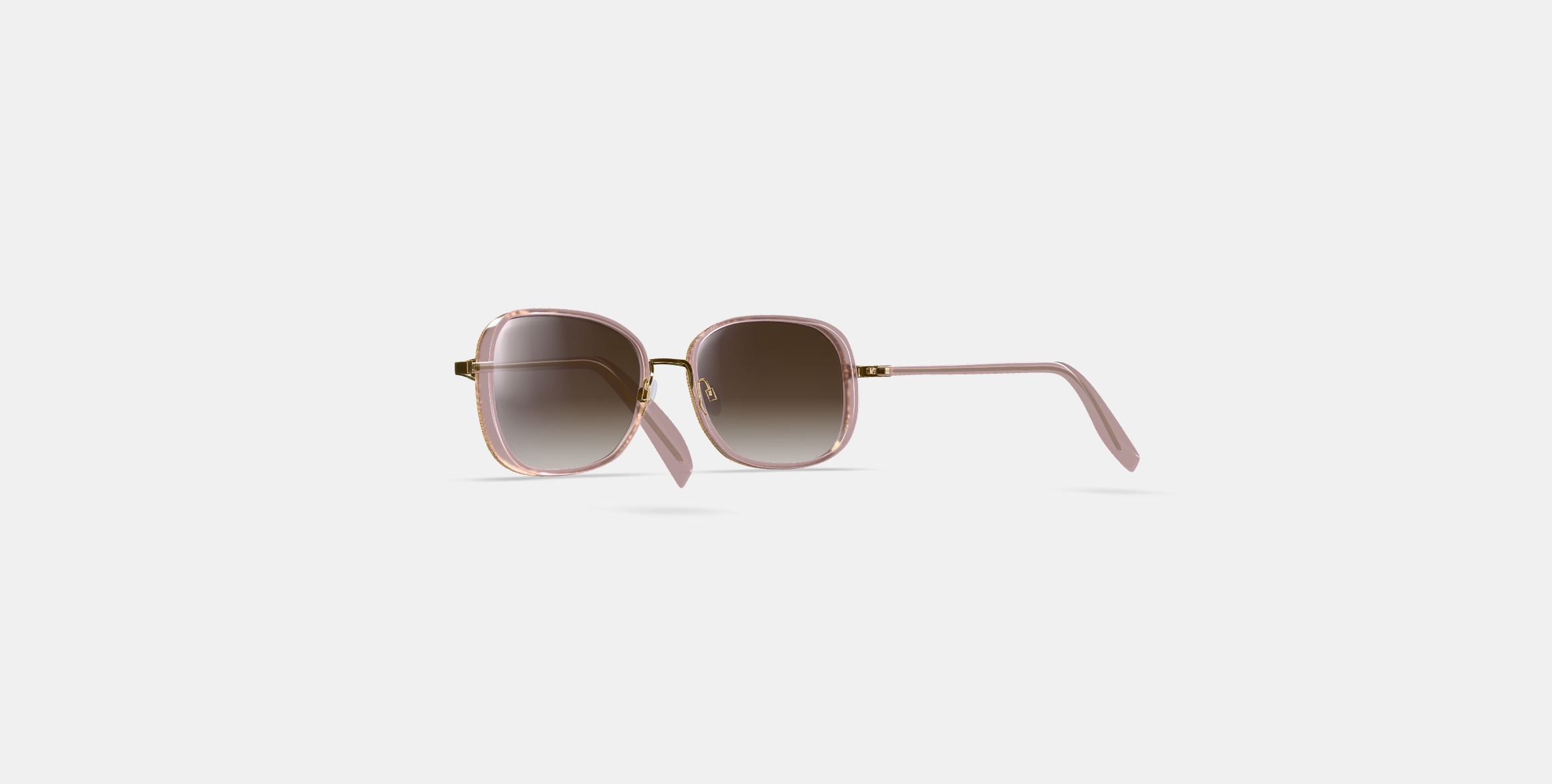 Fernanda Sunglasses in Antique Rose with Polished Gold 3D model_16