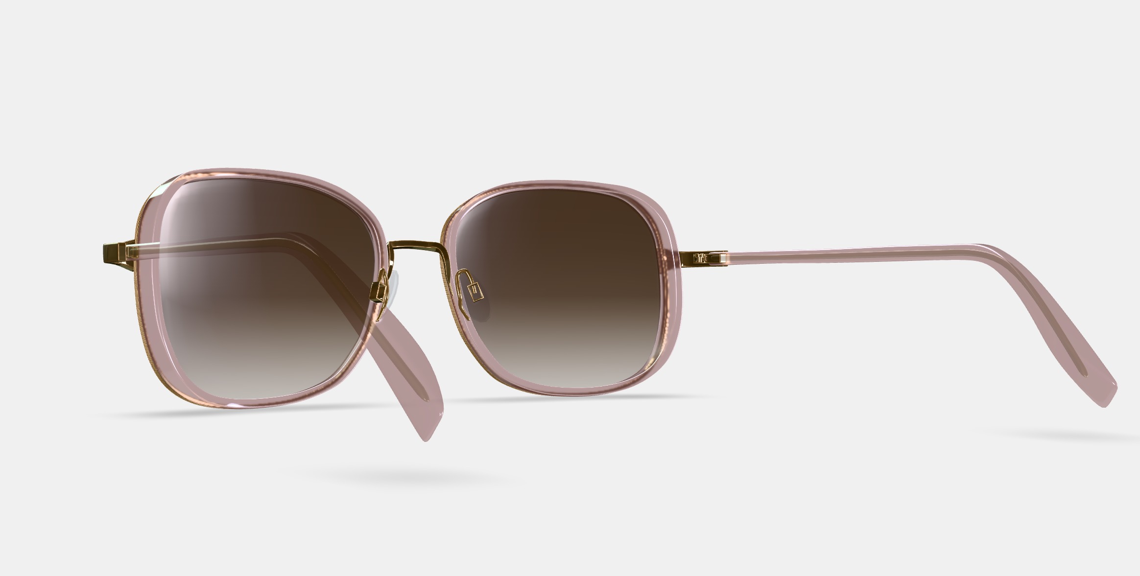 Fernanda Sunglasses in Antique Rose with Polished Gold 3D model_2