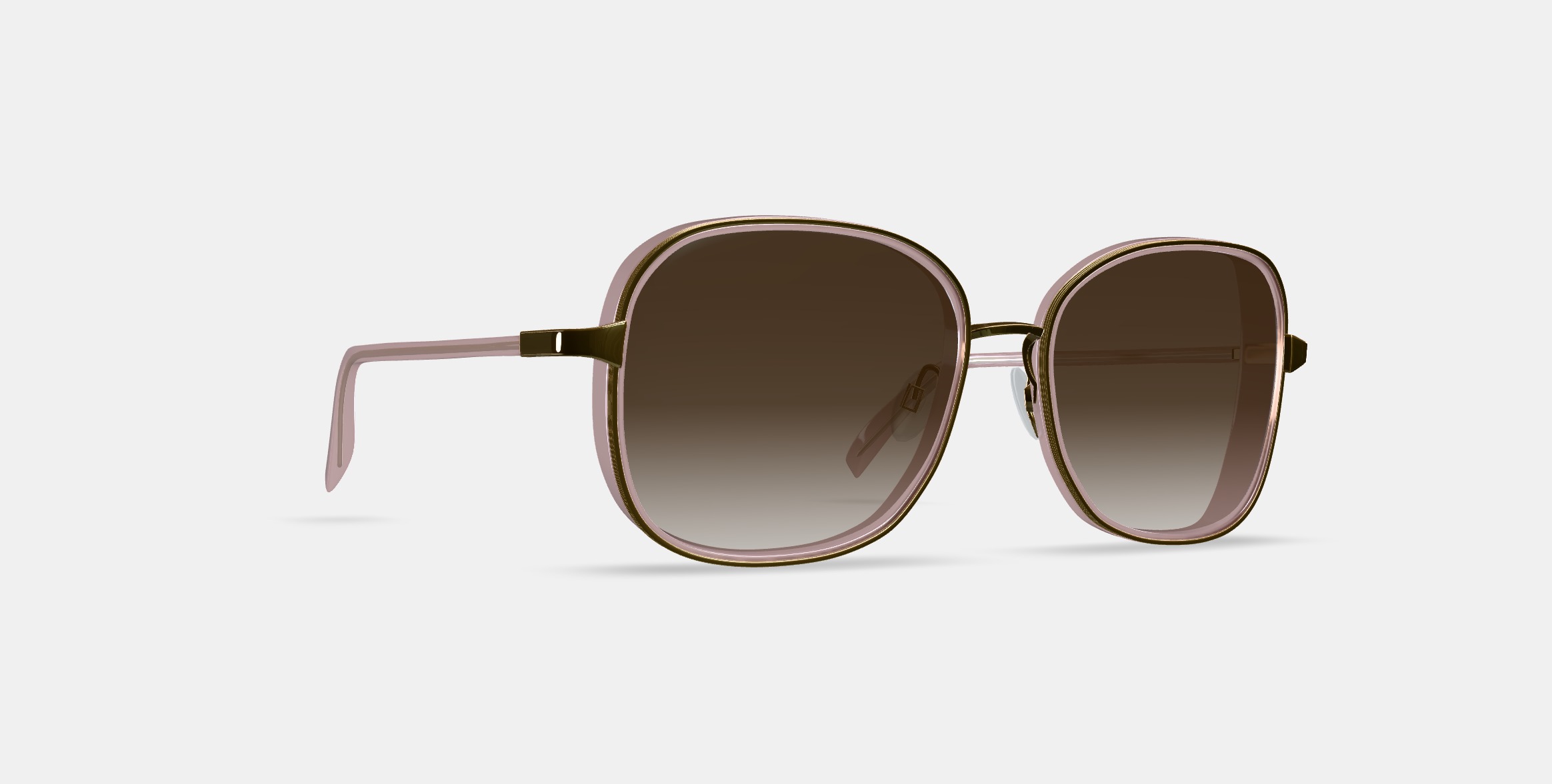 Fernanda Sunglasses in Antique Rose with Polished Gold 3D model_10