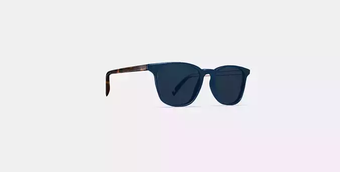 Dawson Sunglasses in Azure Crystal with Oak Barrel