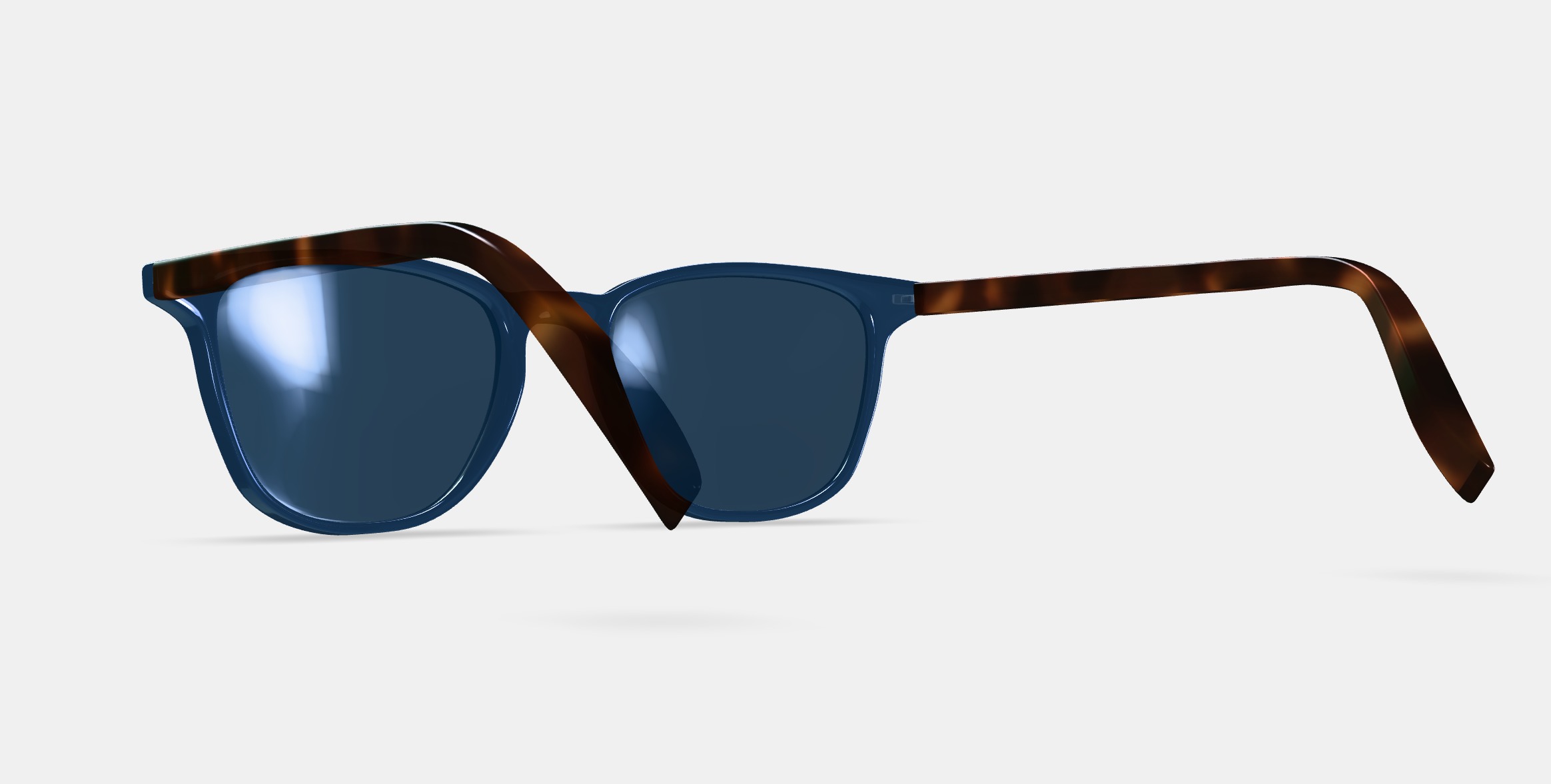 Dawson Sunglasses in Azure Crystal with Oak Barrel 3D model_3