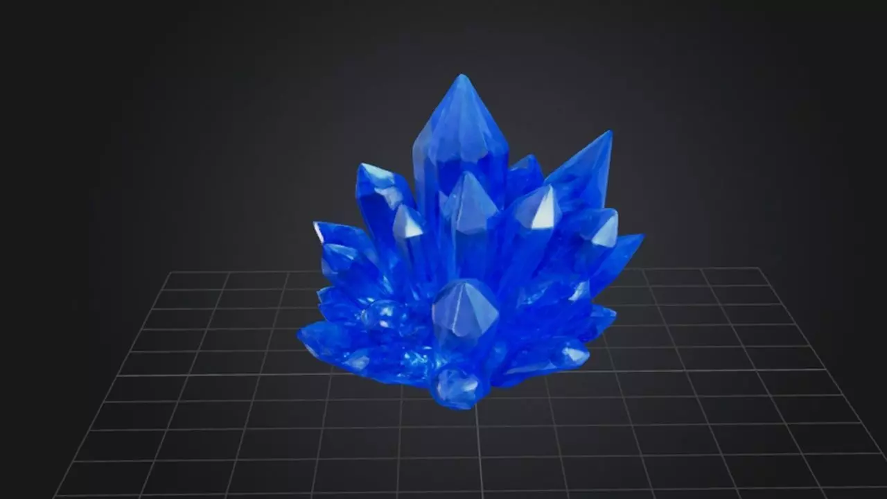 Azure Crystal Formation 3D model_0