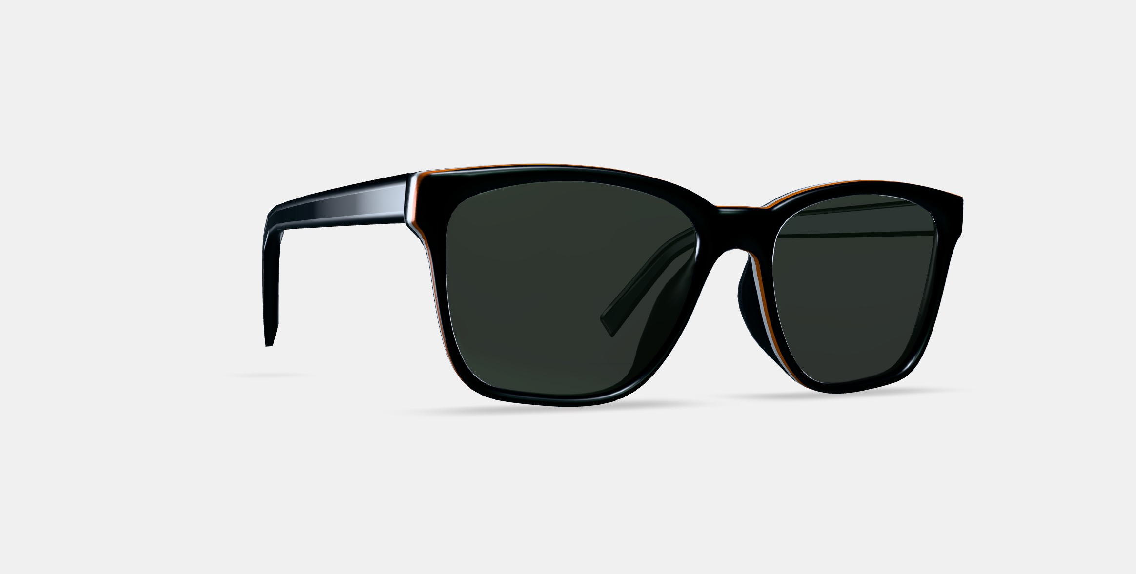 Barkley Low Bridge Fit Sunglasses in Black Matte Eclipse 3D model_9