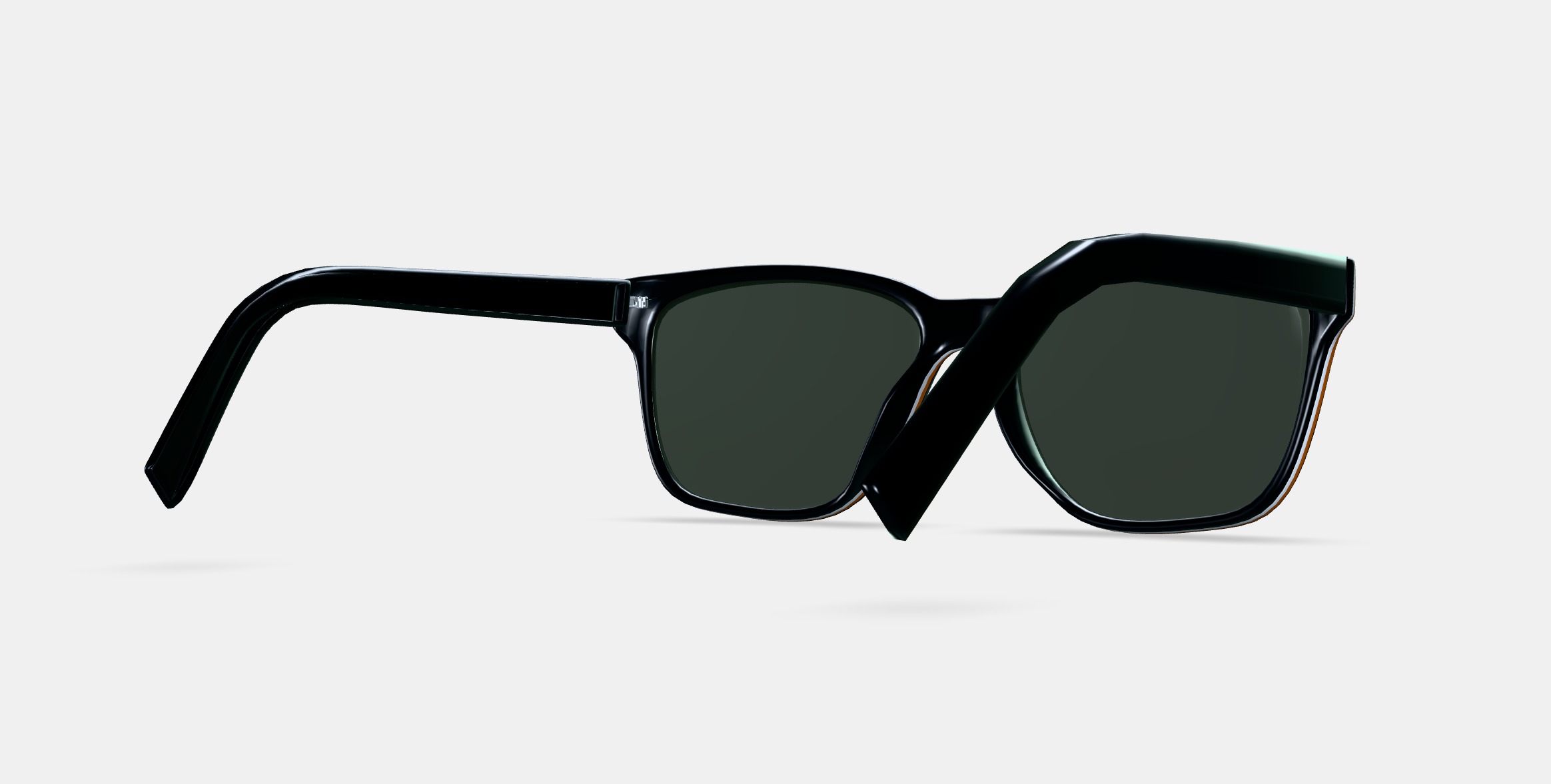 Barkley Low Bridge Fit Sunglasses in Black Matte Eclipse 3D model_6