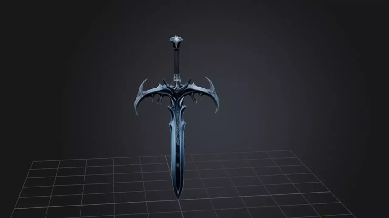 Obsidian Dread blade Sword 3D model_0