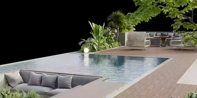 Pool Area Environment 3D model02