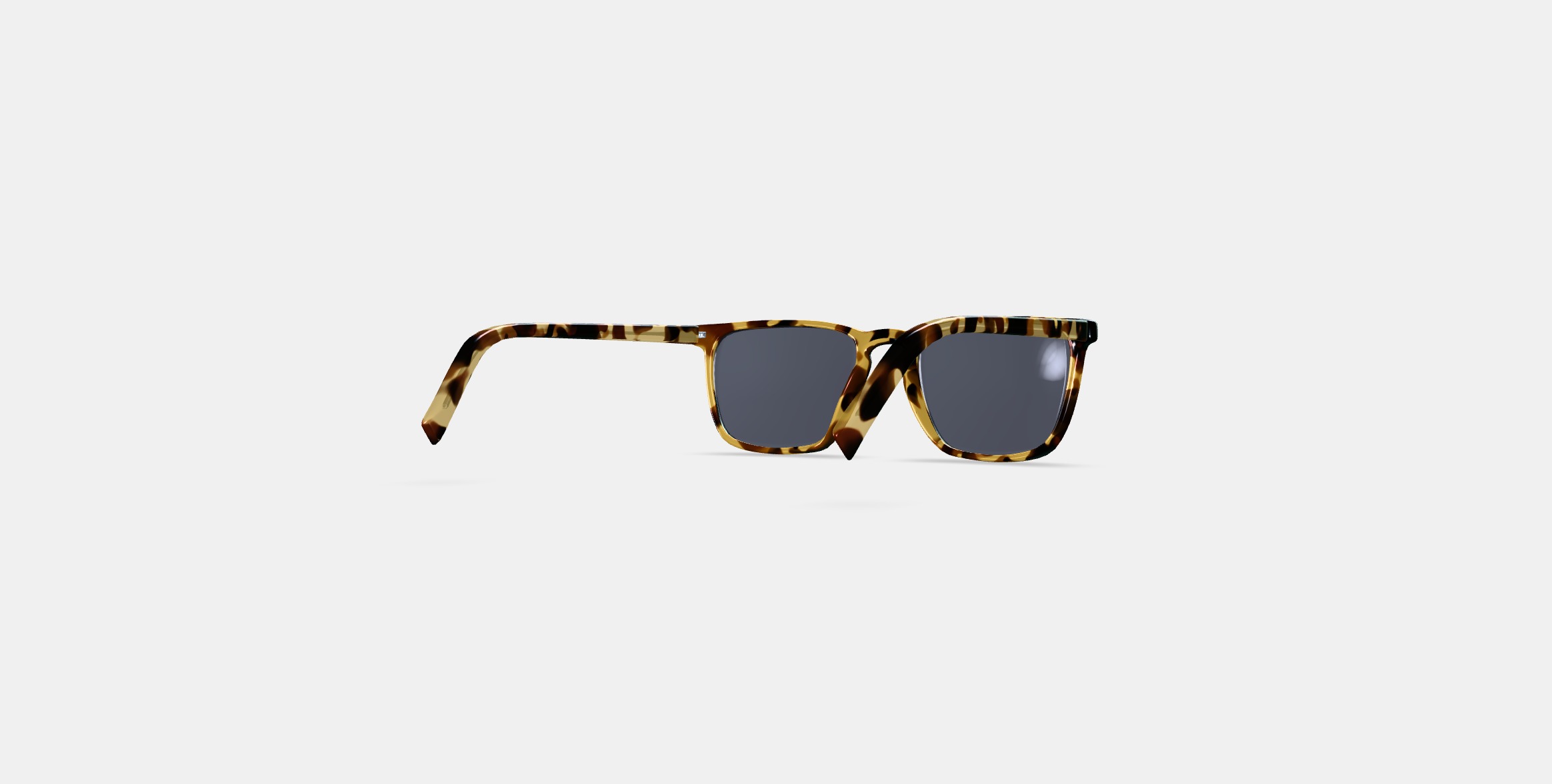 Sutton Low Bridge Fit Sunglasses in Walnut Tortoise 3D model_5