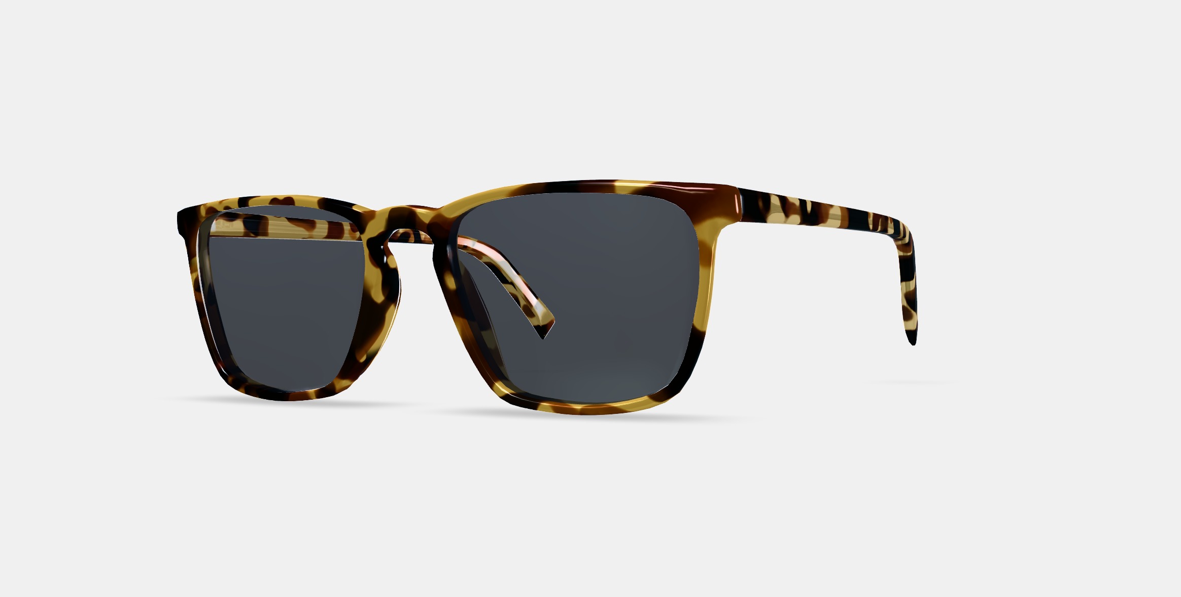 Sutton Low Bridge Fit Sunglasses in Walnut Tortoise 3D model_13