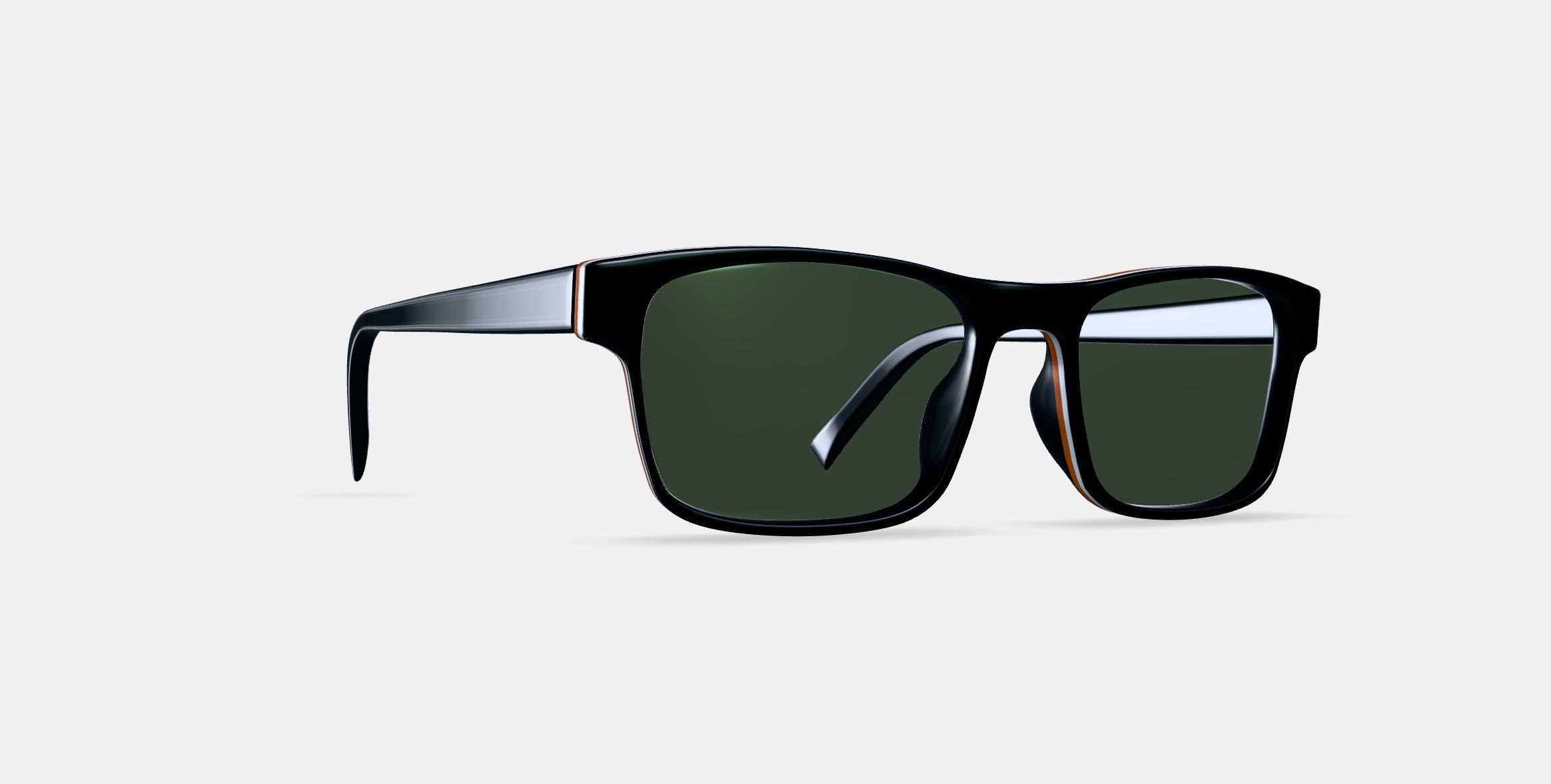 Perkins Low Bridge Fit Sunglasses in Black Matte Eclipse 3D model_9