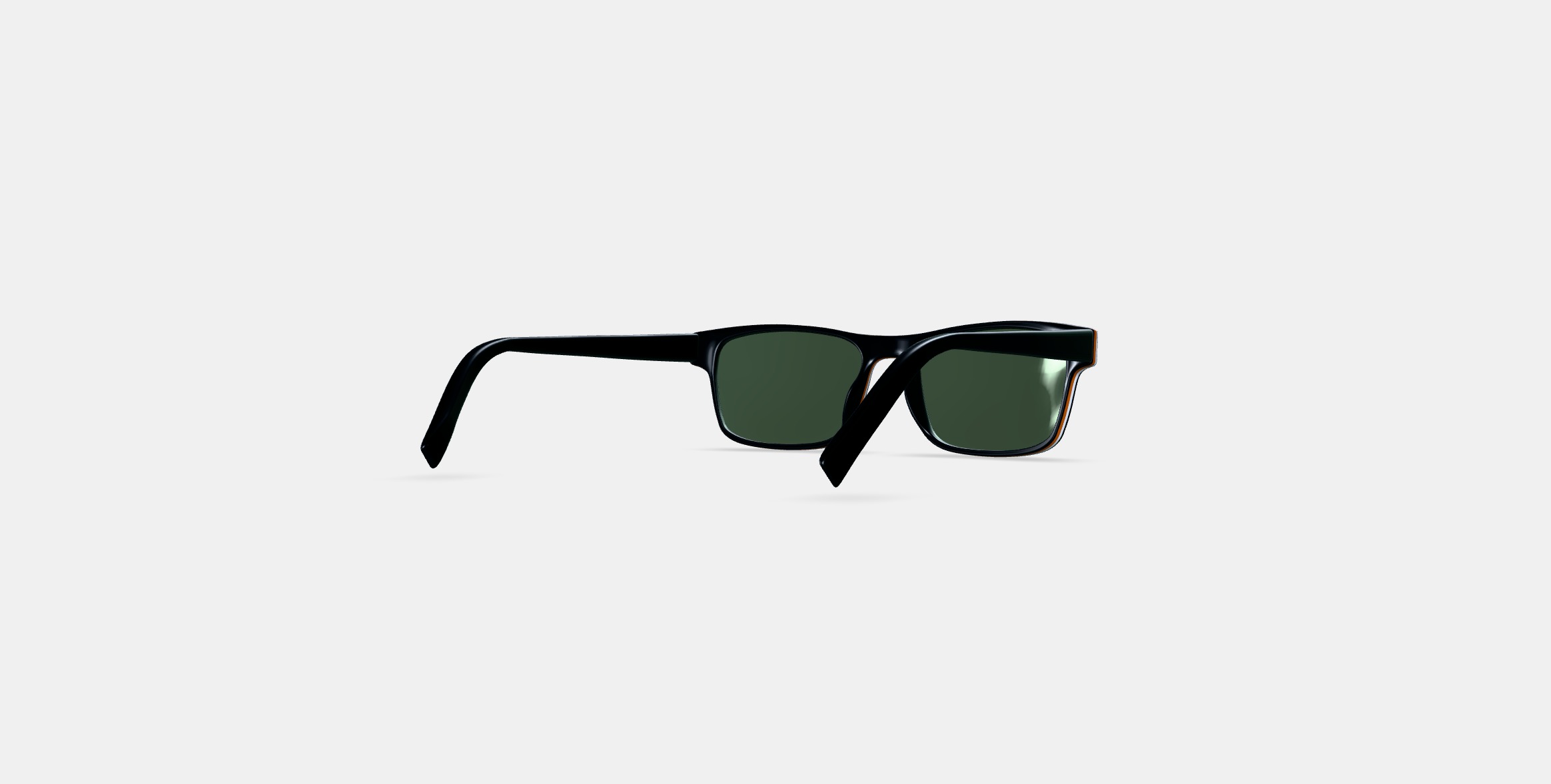 Perkins Low Bridge Fit Sunglasses in Black Matte Eclipse 3D model_4