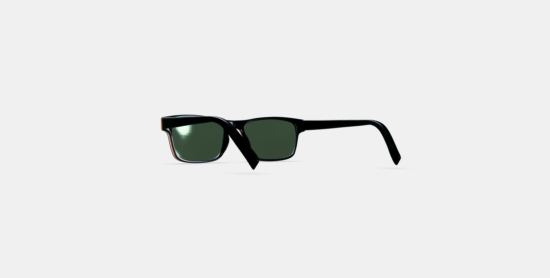 Perkins Low Bridge Fit Sunglasses in Black Matte Eclipse 3D model_16