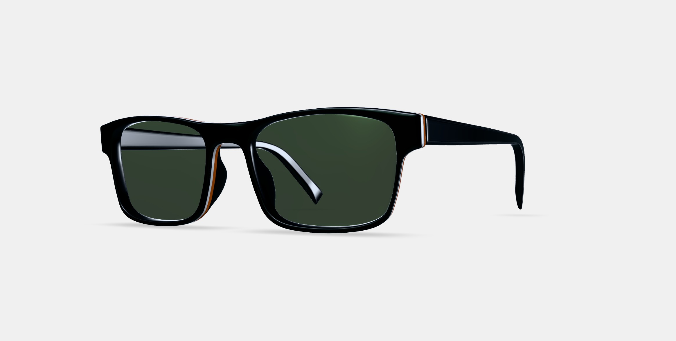 Perkins Low Bridge Fit Sunglasses in Black Matte Eclipse 3D model_13