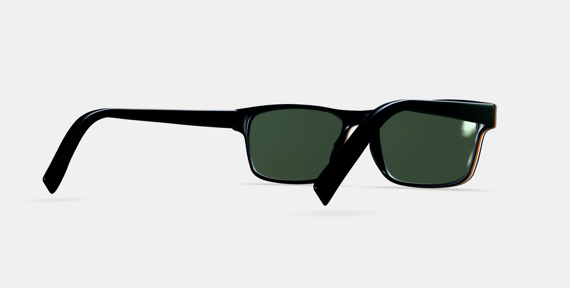 Perkins Low Bridge Fit Sunglasses in Black Matte Eclipse 3D model_6