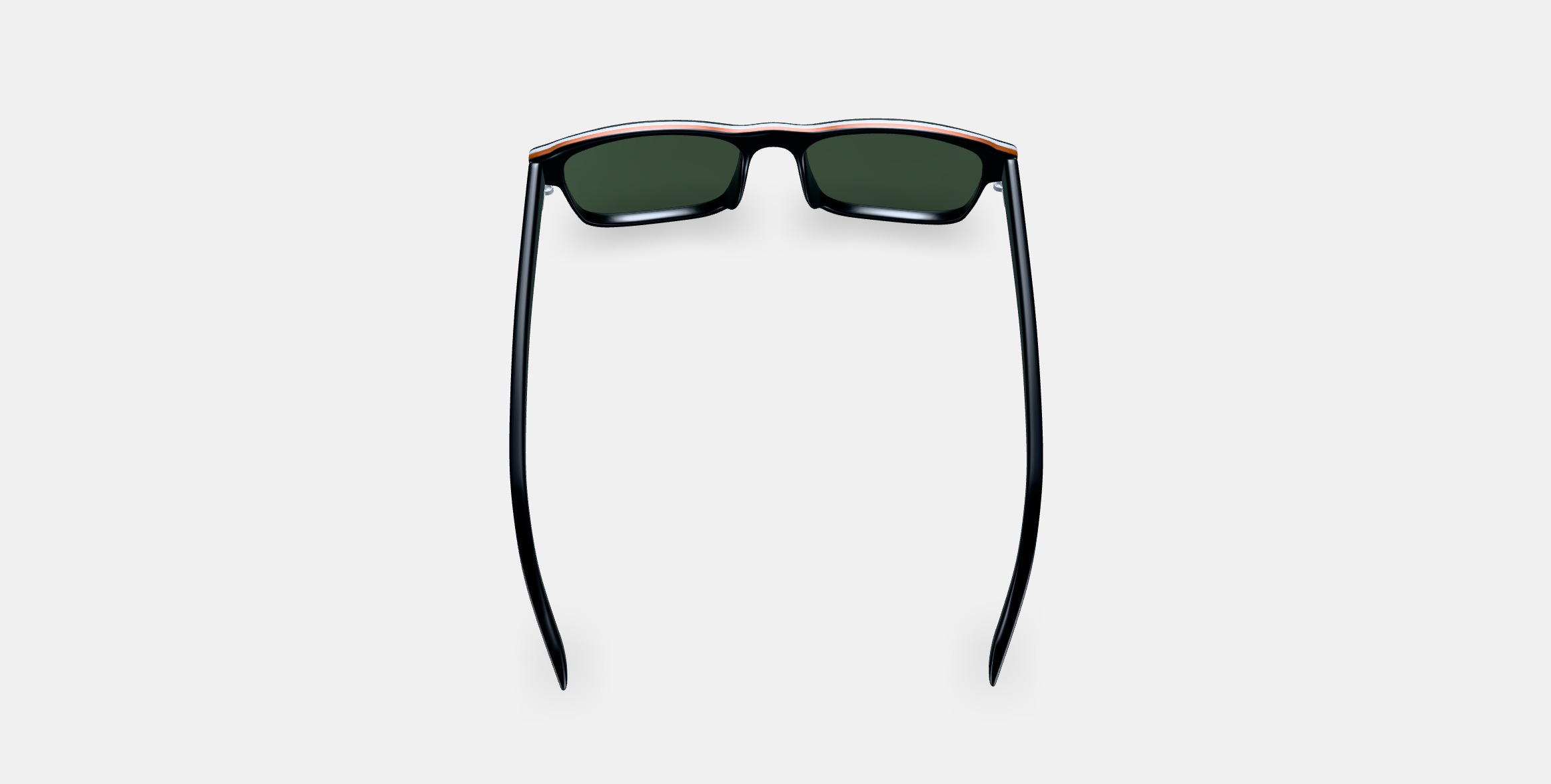 Perkins Low Bridge Fit Sunglasses in Black Matte Eclipse 3D model_2