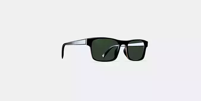 Perkins Low Bridge Fit Sunglasses in Black Matte Eclipse