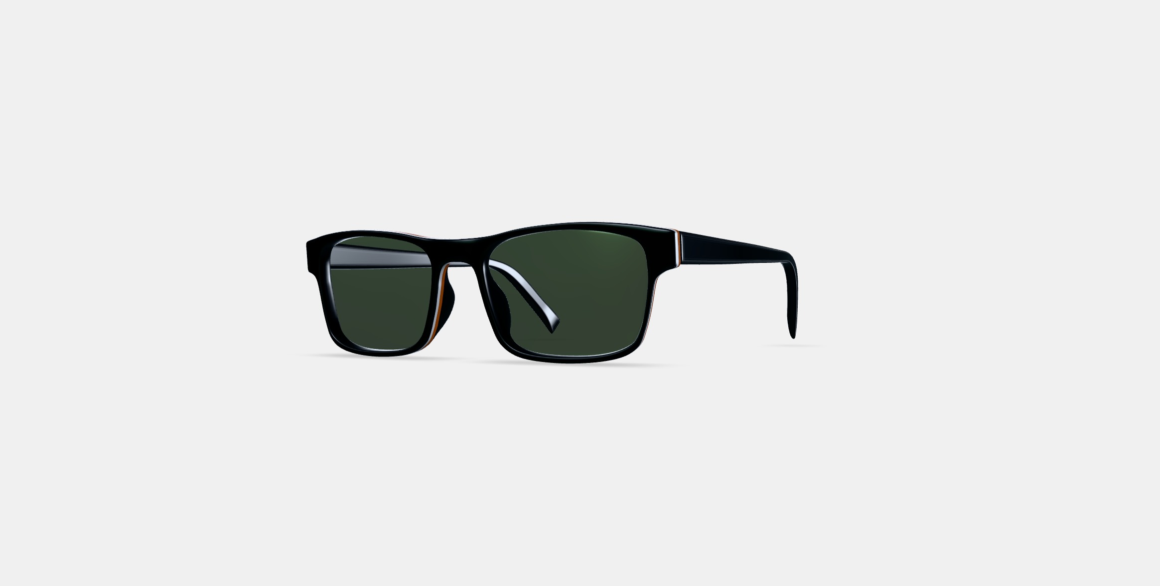Perkins Low Bridge Fit Sunglasses in Black Matte Eclipse 3D model_12