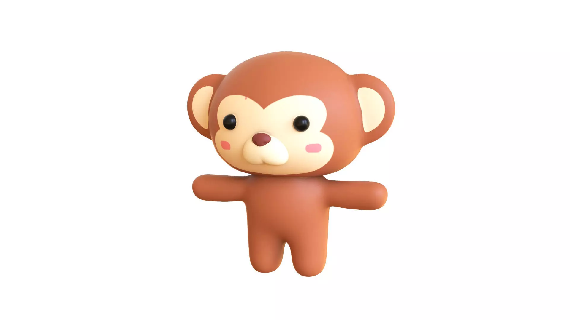 Character008 Chubby Monkey Low-poly 3D model
