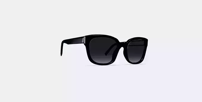Aubrey Low Bridge Fit Sunglasses in Jet Black