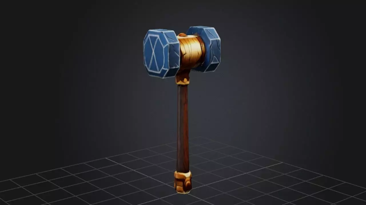 Stylized Hammer 3D model_0