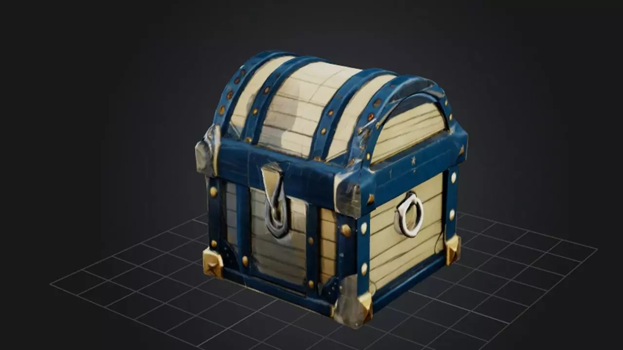 Golden Chest 3D model_0