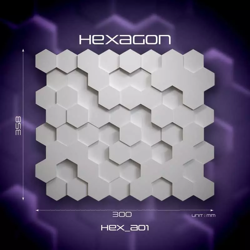Hexagon 3D Futuristic Texture Panel 3D print model_2
