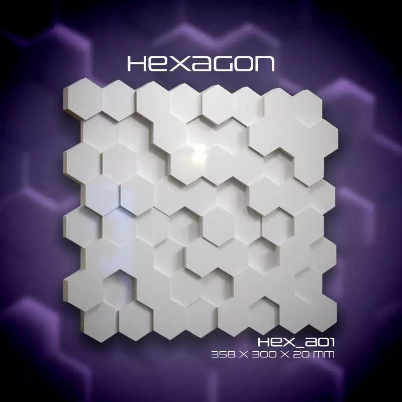 Hexagon 3D Futuristic Texture Panel 3D print model_3