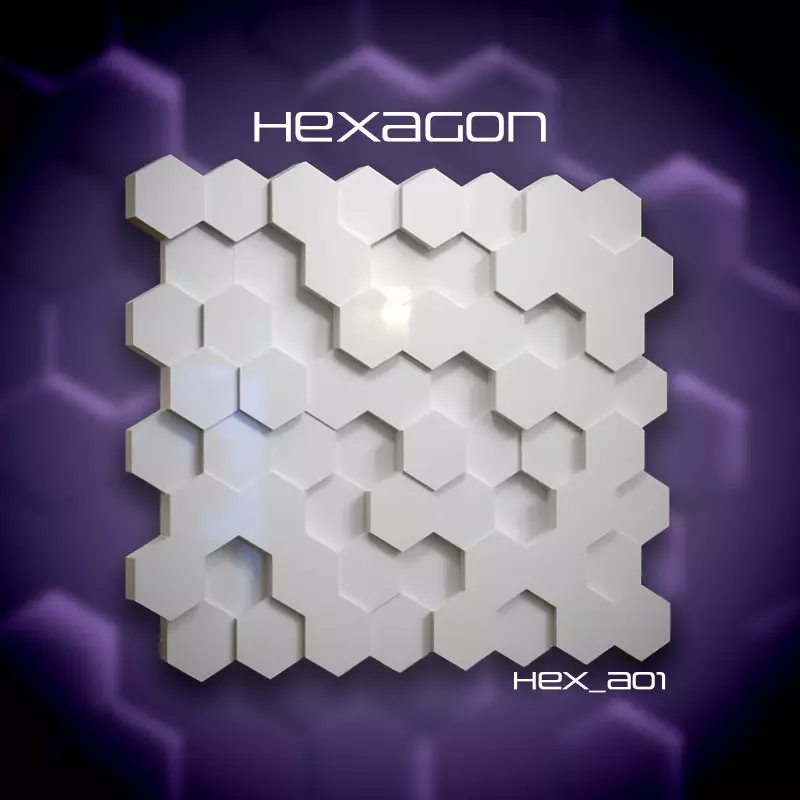 Hexagon 3D Futuristic Texture Panel 3D print model_1