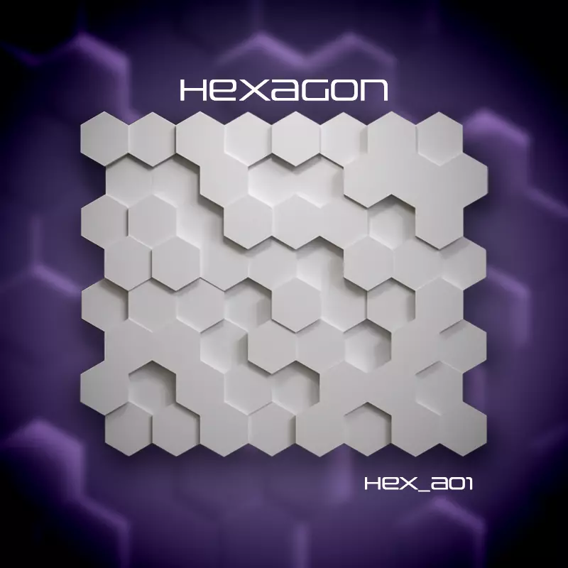 Hexagon 3D Futuristic Texture Panel 3D print model_0