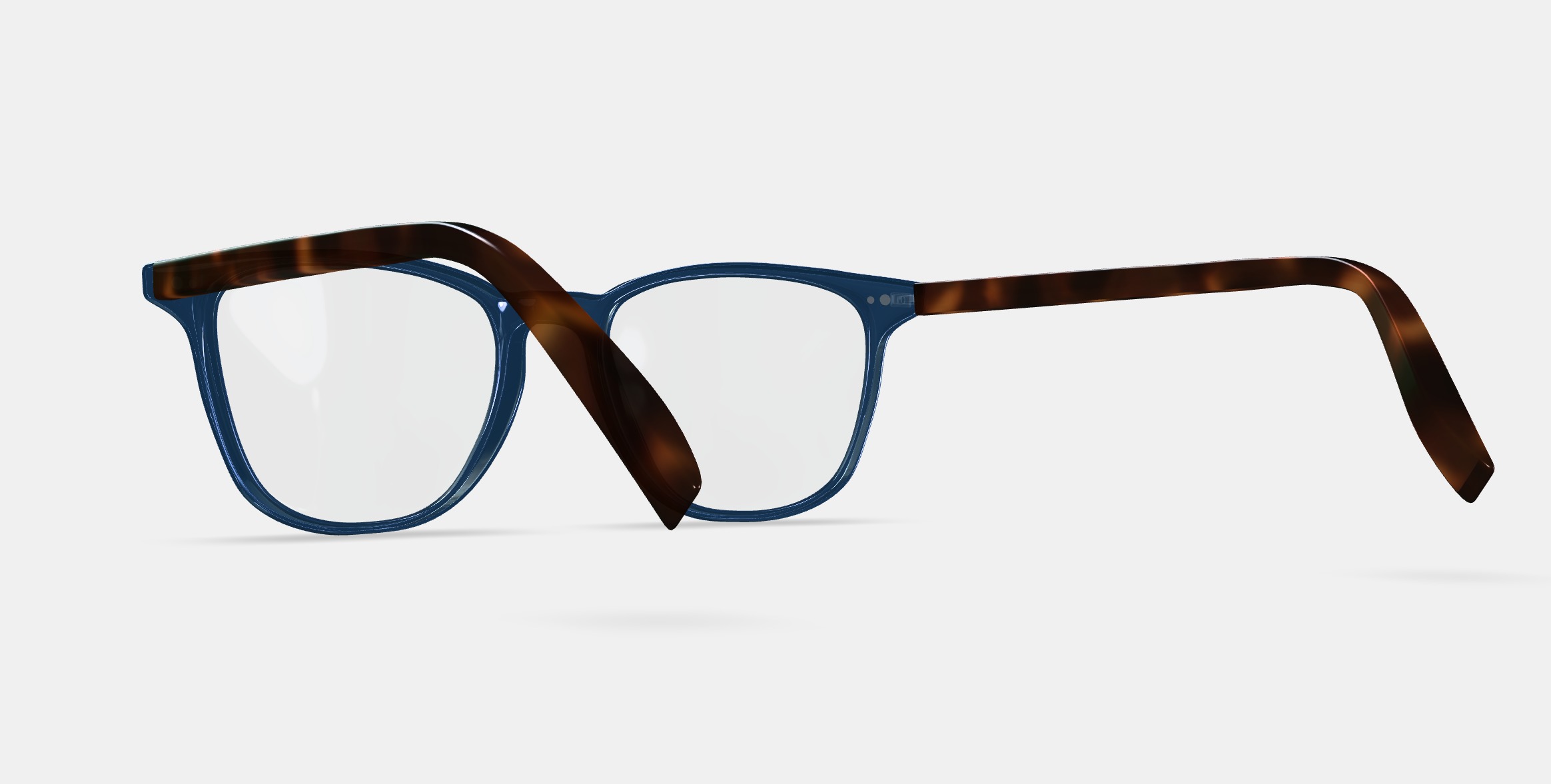 Dawson Eyeglasses in Azure Crystal with Oak Barrel 3D model_4