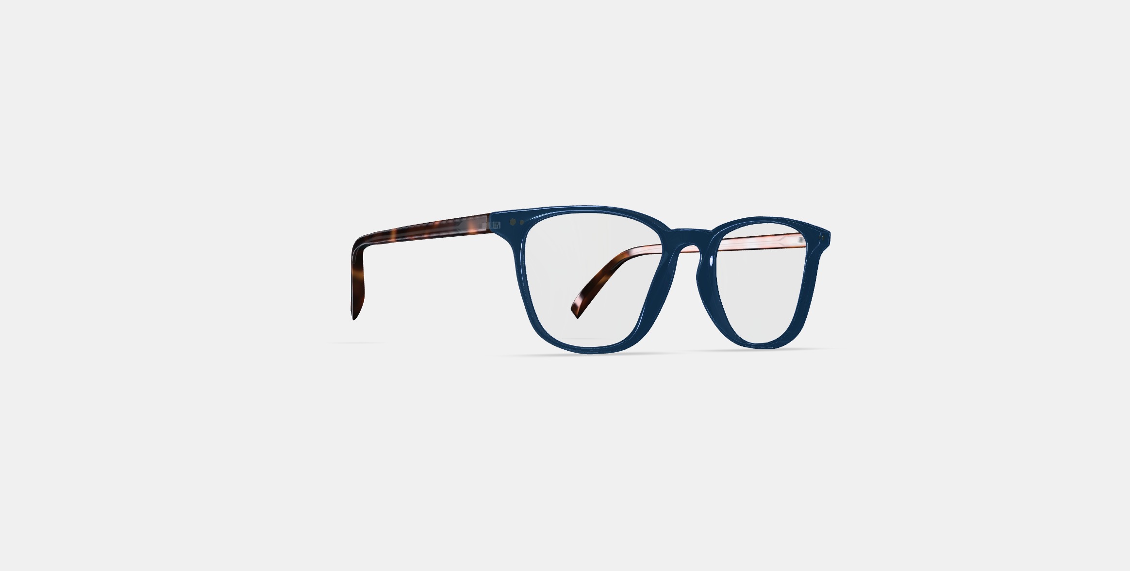 Dawson Eyeglasses in Azure Crystal with Oak Barrel 3D model_2