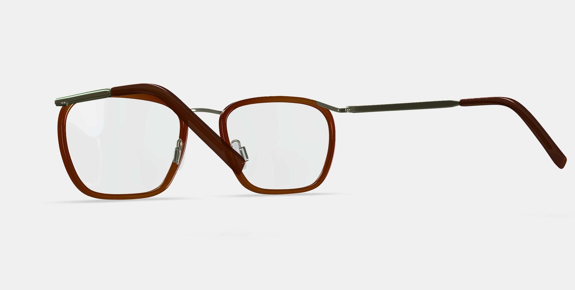 Callen Eyeglasses in Cacao Crystal with Riesling 3D model_2