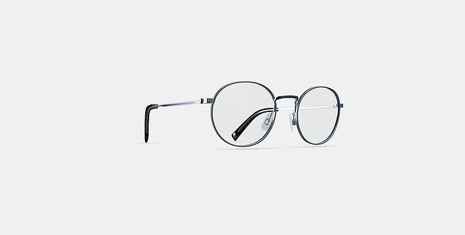 Simon Eyeglasses in Antique Silver 3D model