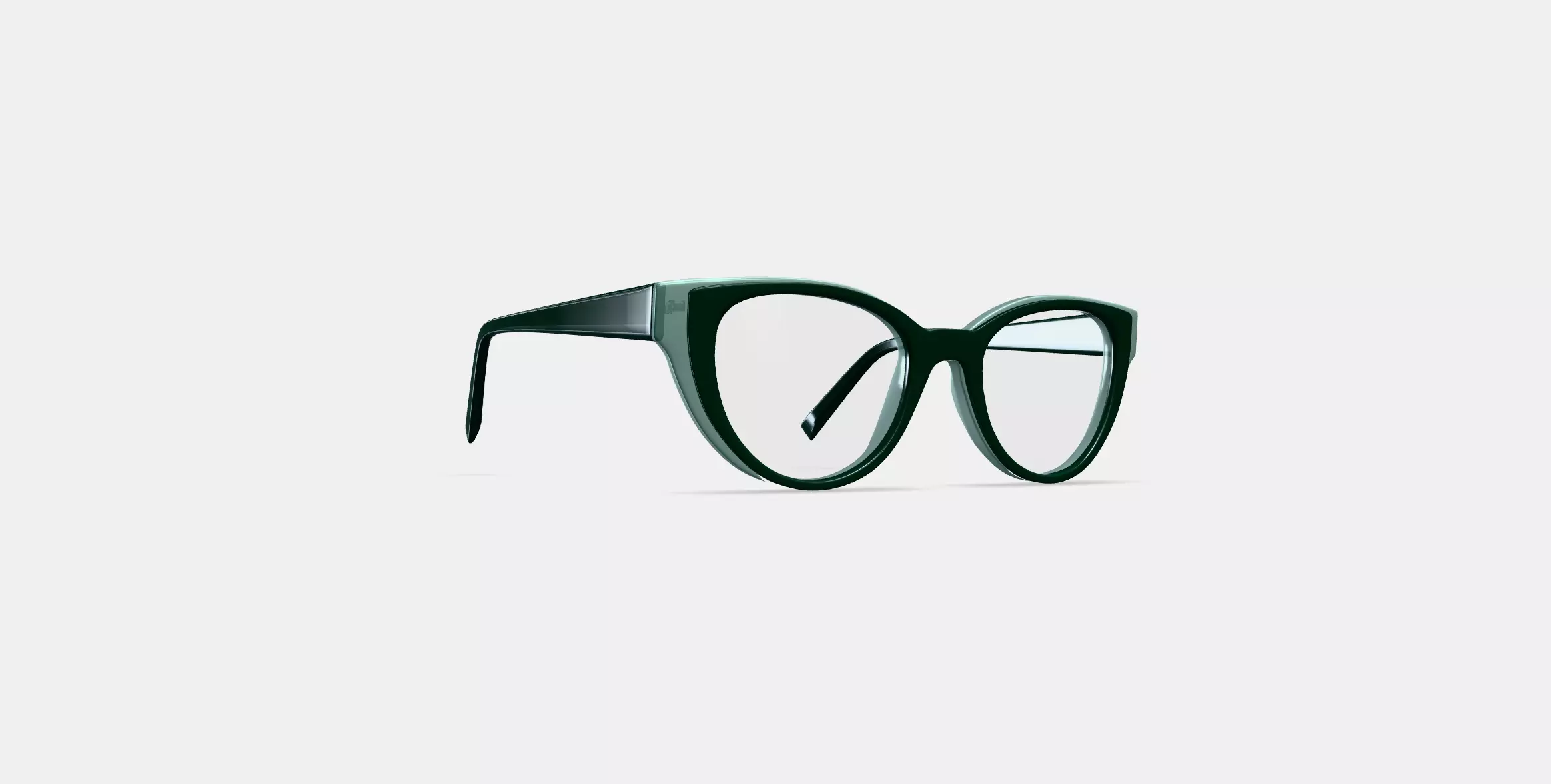 Camila Eyeglasses in Forest Green with Majorca Mint 3D model