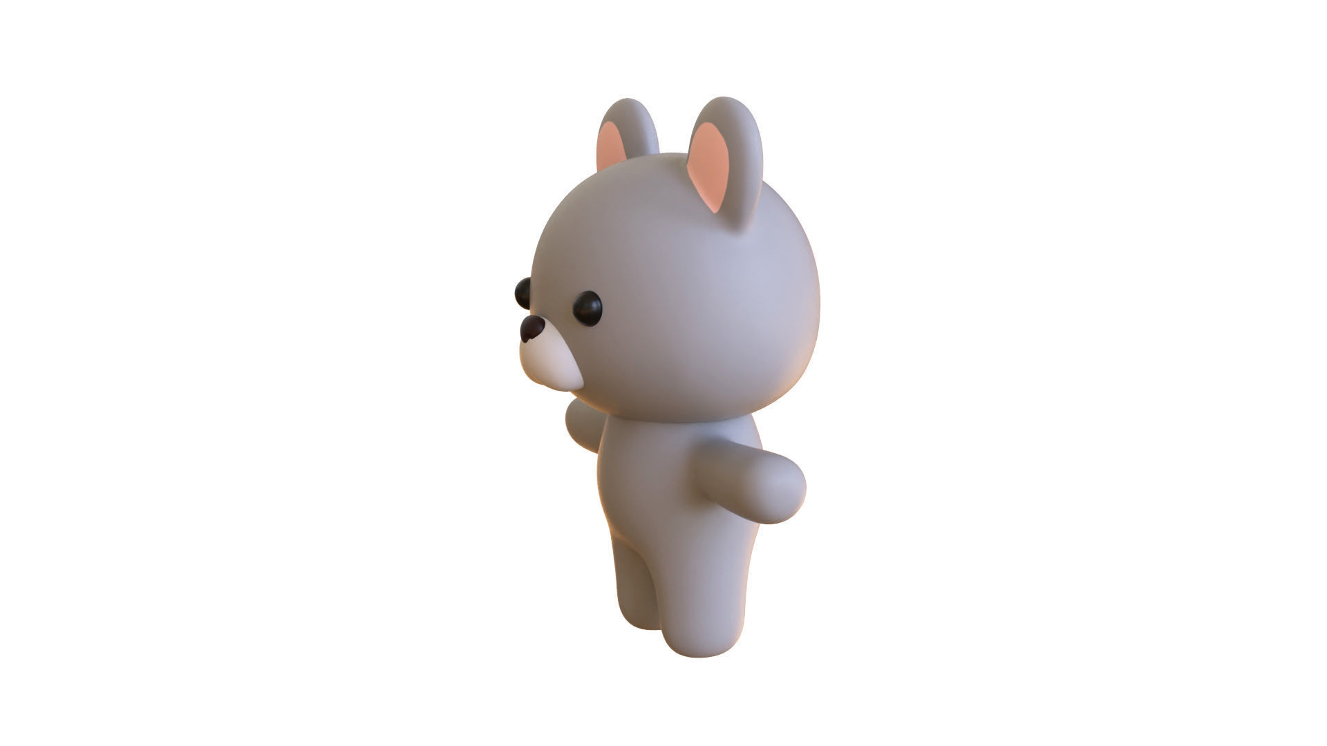 Character011 Chubby Rat Low-poly 3D model_3