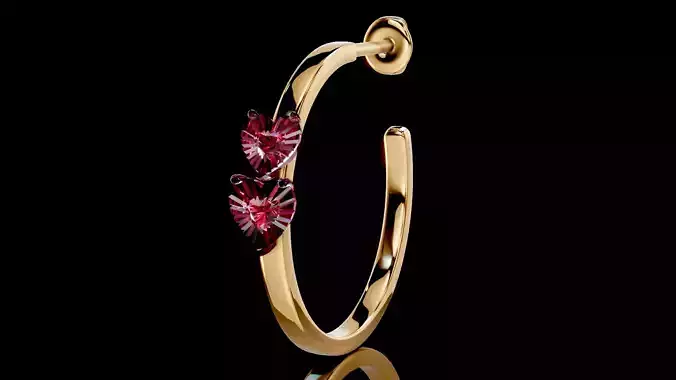 Miracle Plate Setting Heart Ear Hoops