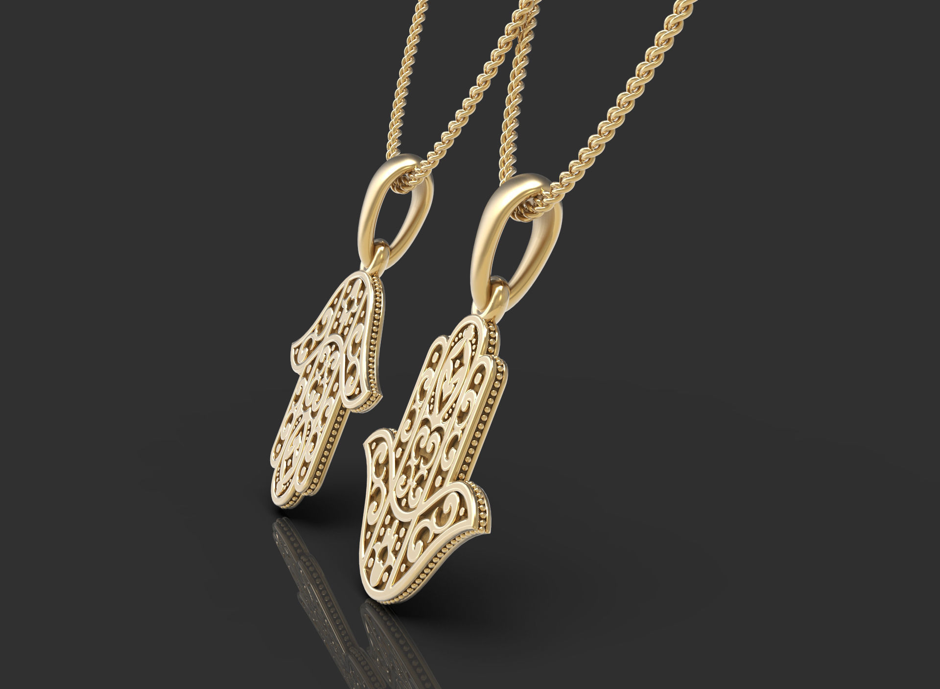 Pendant Hamsa hand 3D print model_1