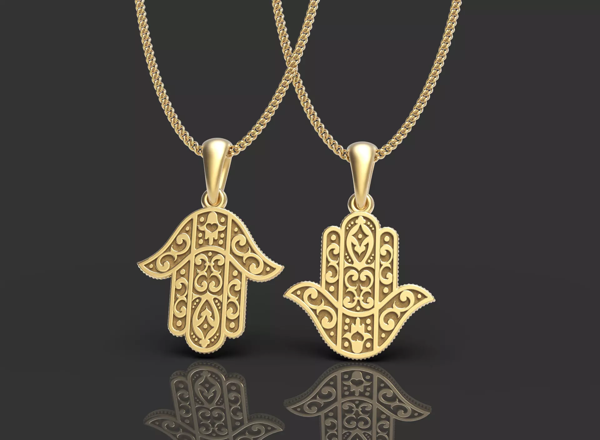 Pendant Hamsa hand 3D print model_0