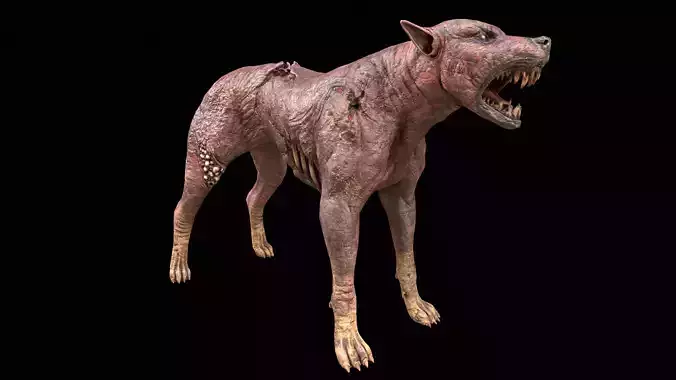 Zombie Dog PBR Low-poly 3D model